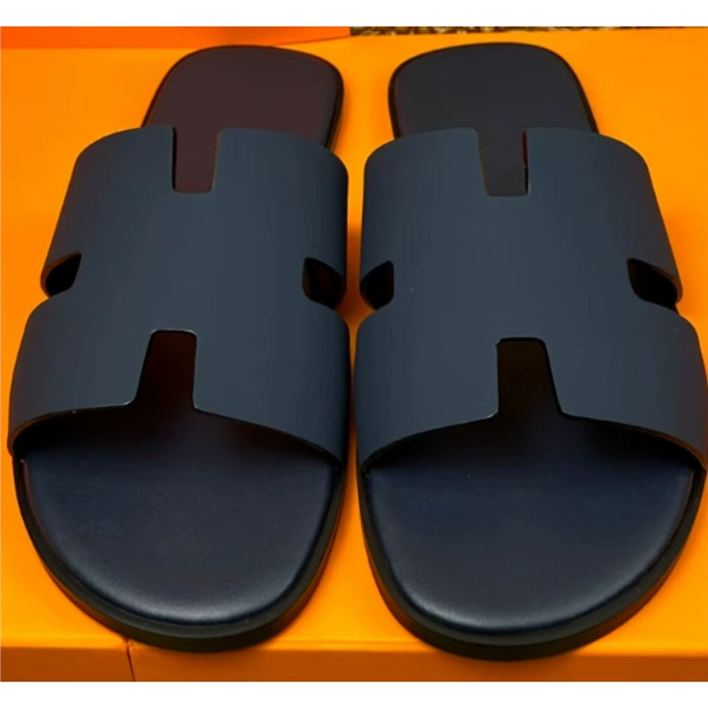 Мужские пляжные шлепанцы из натуральной кожи, летняя новинка 2025 года, модные интернет-хиты