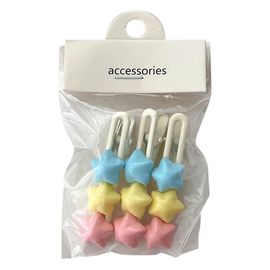 Colorido lindo estrella horquilla combinación chica Bangs clip horquilla rota clip lateral horquilla niños clip accesorios para el cabello