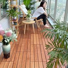 龙凤檀阳台地板自铺改造户外露台地面铺设室外庭院拼接防水木地板