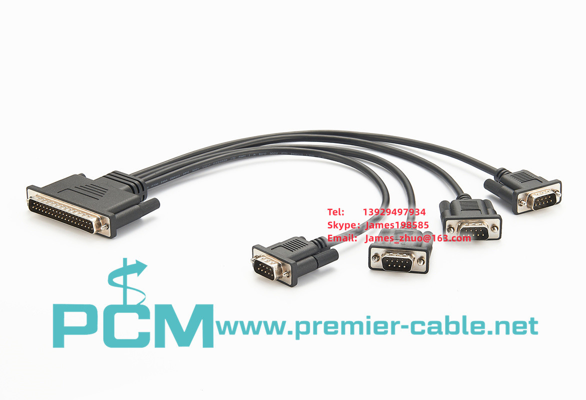 1到4 UART电缆适配器(DB37到4 × DB9公)1转4串口卡线