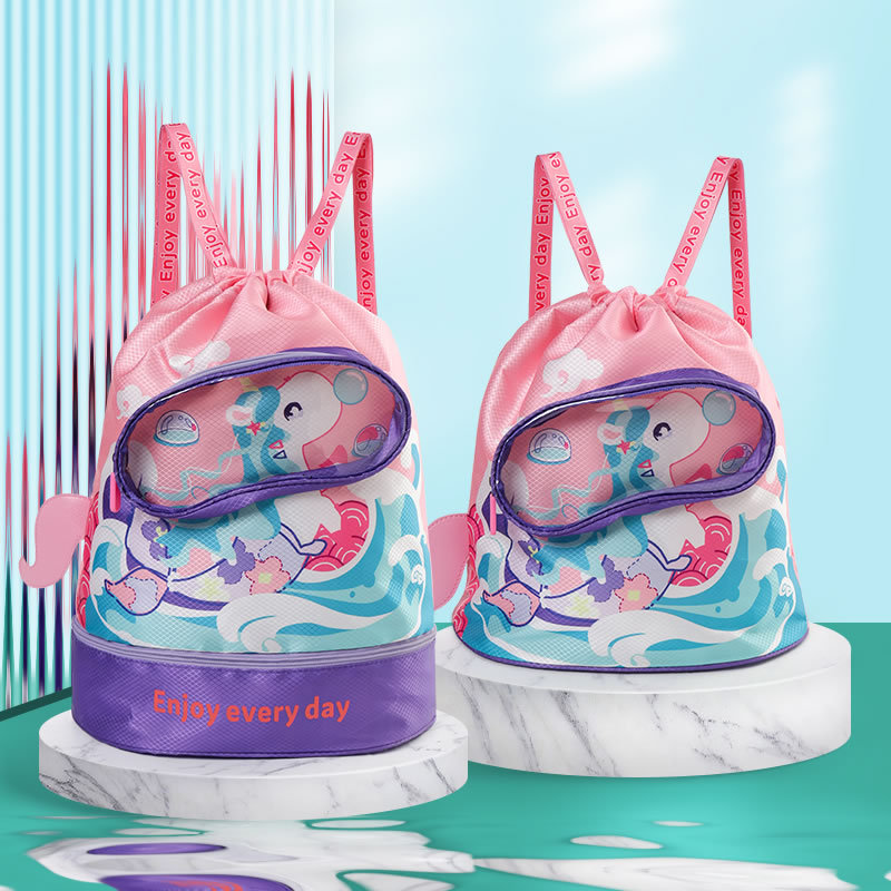 Handheld cartoon backpack for men and women for swimming