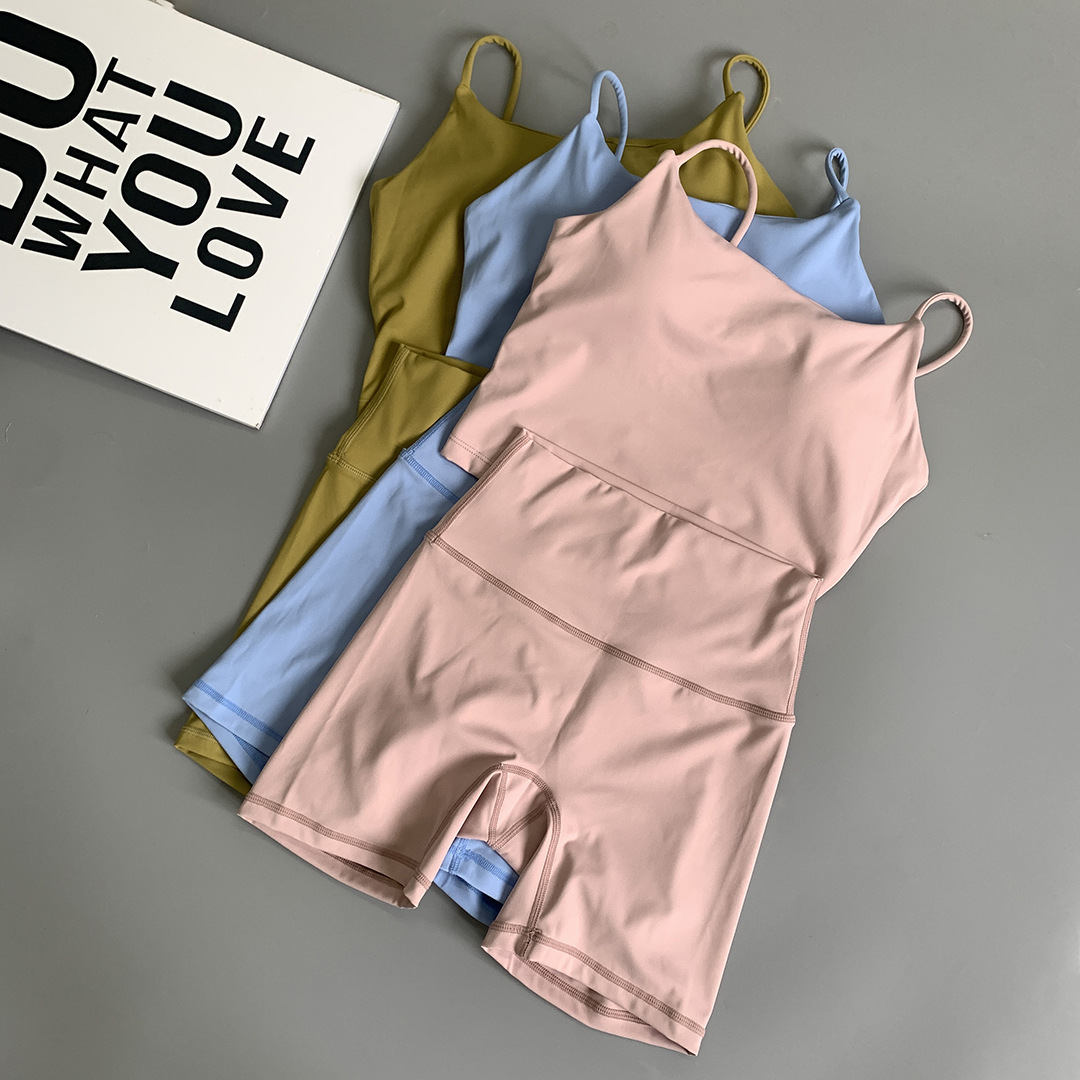 Punklulu 요가 의류 여성 스포츠 세트 Camisole 높은 허리 엉덩이 누드 피트니스 크로스 보더 뉴