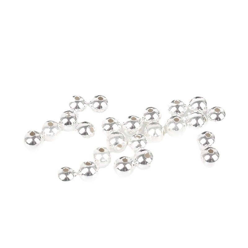 925純銀銀珠散珠輸送珠子純銀路通隔珠diy玉銀豆小物部品子