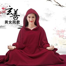 男女居士服摇粒绒打坐披风禅修静坐观音斗篷禅修披肩僧服秋冬款