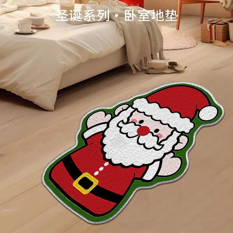 跨境热销圣诞节系列装饰加厚地垫卧室客厅床边毯耐脏防蹭现货批发|undefined