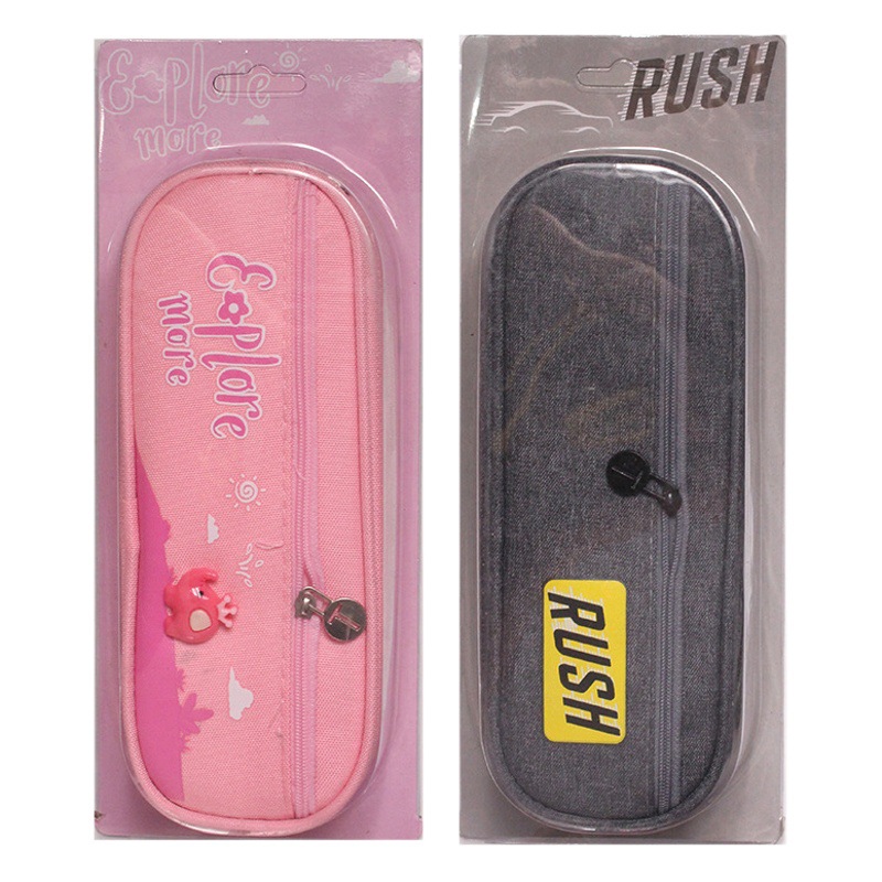 Hombres y mujeres simples de doble capa de gran capacidad caja de lápices bolsa de papelería estudiante simple caja de papelería de tela Oxford caja de lápices Linda