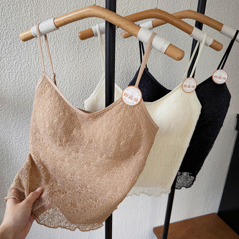 Bubble Lace Tube Top Camisole for Women, Spring and Summer, with Built-In Bra Pads, Can Be Worn as an Inner or Outer Layer, Sexy Backless Base Top Bubble Lace Tube Top Camisole for Women, Spring and Summer, with Built-In Bra Pads, Can Be Worn as an Inner or Outer Layer, Sexy Backless Base Top