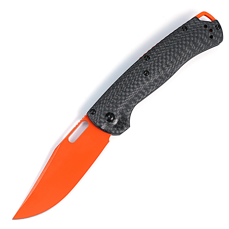 HD-15535 블랙 탄소 섬유 손잡이-오렌지 시트