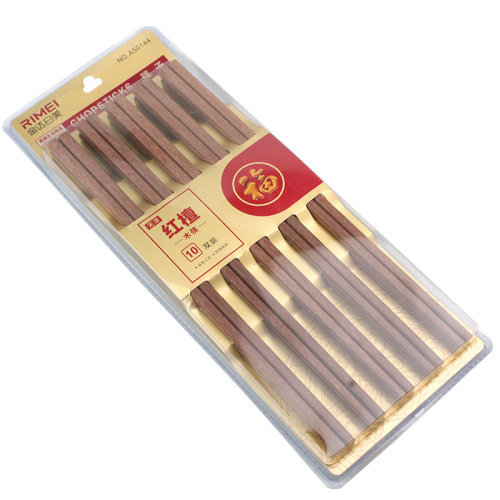 Jinda Rimei 50144 red sandalwood chopsticks, daily use chopsticks for home and hotel, 50145 unpainted chicken wing wood chopsticks