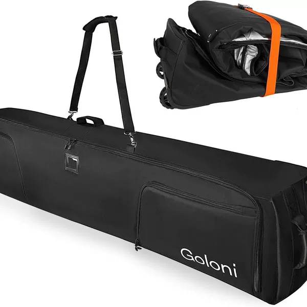 Goloni Small Size 175 Double Board Ski Board Bag with Wheels, Ski Bag Storage Bag, Foldable Storage Bag Suitable for Carry-On