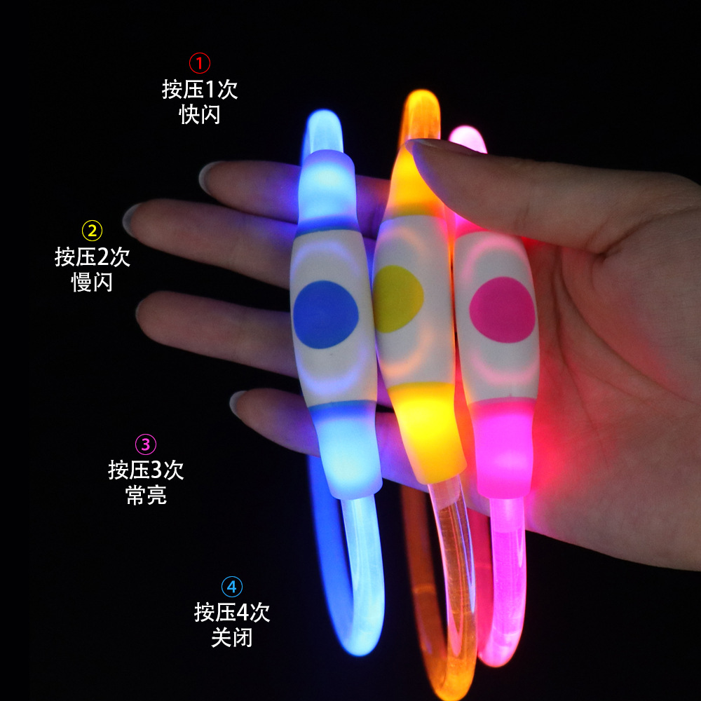 El collar luminoso para mascotas se puede cortar con apertura luminosa USB. Accesorios para perros. Decoraciones de babero para gatos.