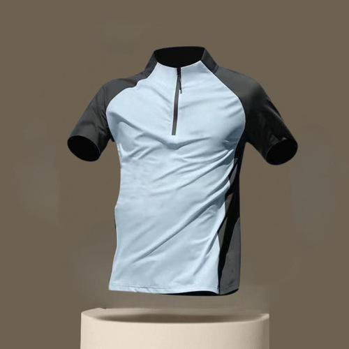 Outdoor Ice Silk Quick-Dry T-Shirt for Men Short Sleeve Summer Fitness Sports Running Lightweight Plus Size Half Sleeve Top Morning Run Suit