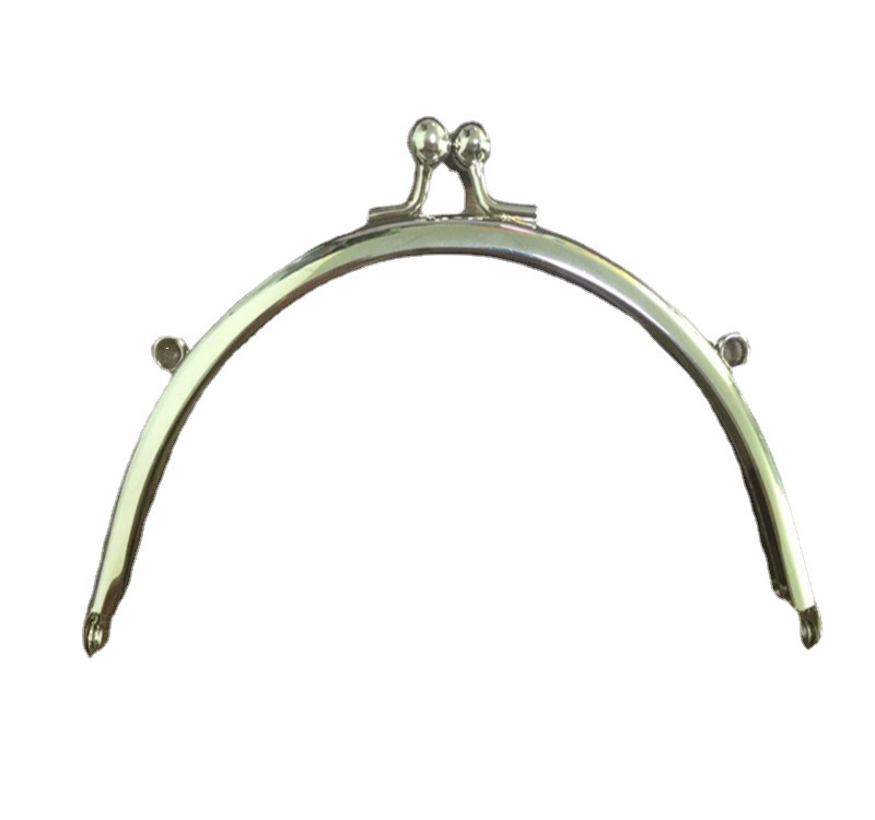 16.5 semicircular brillante sin orificio oro plateado Cartera hardware en comparación con bolso bisagra
