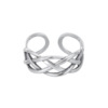Retro fishing net, woven adjustable ring, silver 925 sample, simple and elegant design