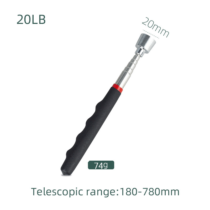 Recogida magnética de dimensión profunda Varilla de imán magnético Varilla de extensión telescópica Herramienta de reparación de automóviles Espejo cuadrado Espejo redondo Cabeza de linterna