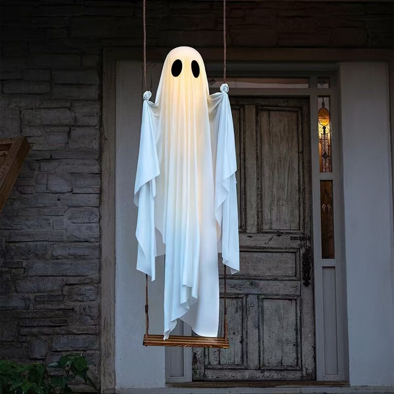 Cross-Border Halloween New Product Large Hanging Swing Ghost Cute Glowing Ghost Hanging Decoration for Front Porch and Courtyard Cross-Border Halloween New Product Large Hanging Swing Ghost Cute Glowing Ghost Hanging Decoration for Front Porch and Courtyard
