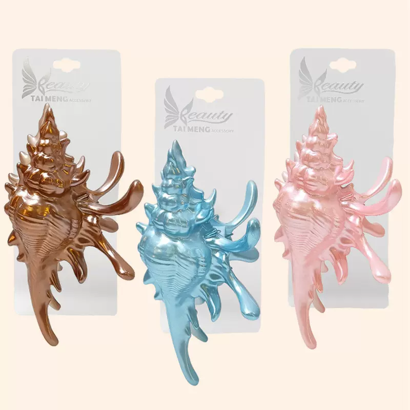 小众创意设计高级感海螺发夹ins风纯色鲨鱼夹女士抓夹发饰头饰