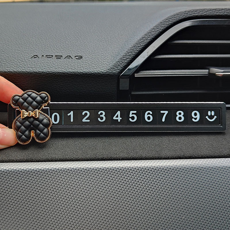 합금 블랙 베어-블랙 합금 슬라이딩 주차 카드