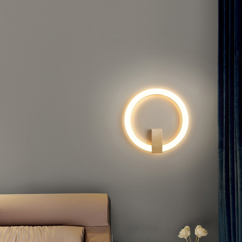Lámpara de pared Daguanyuan para dormitorio, moderna y minimalista, para sala de estar, pared de fondo, pasillo, lámpara dorada para habitación, lámpara de noche 485L