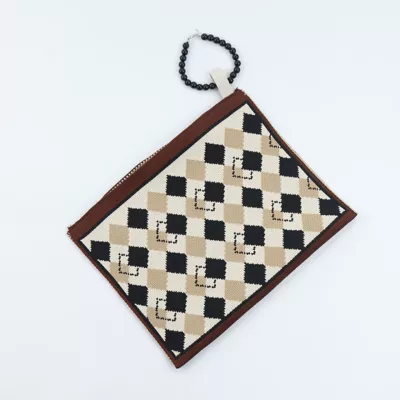Car tissue box/set – supplies ins Internet celebrity goddess - black-bead-brown-rhombus-paper-bag