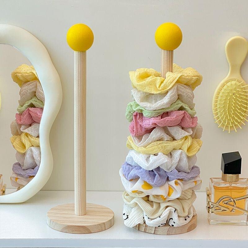 星星发圈收纳展示架大肠发圈实木置物架收纳头绳鲨鱼夹头花发饰|undefined