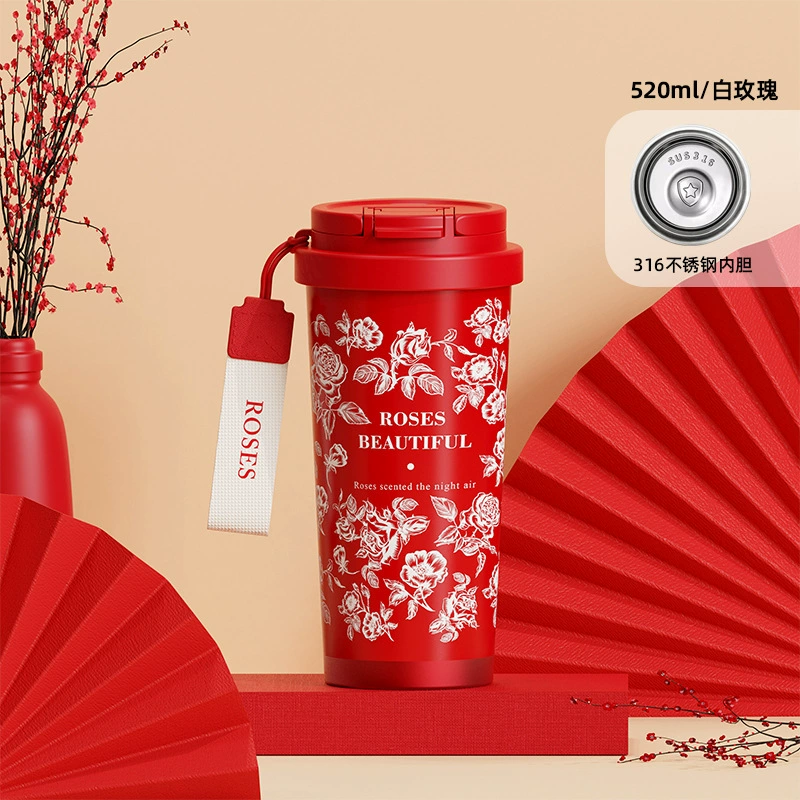 High quality handheld glass stainless steel, ceramic coffee liner, stainless steel AISI 304, orchid