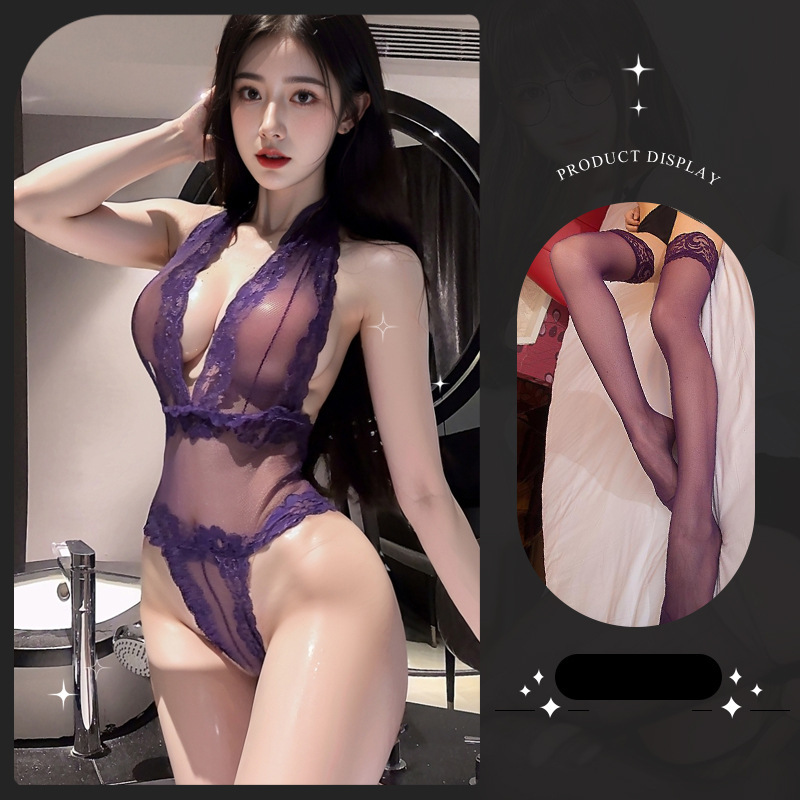 보라색 + 보라색 스타킹