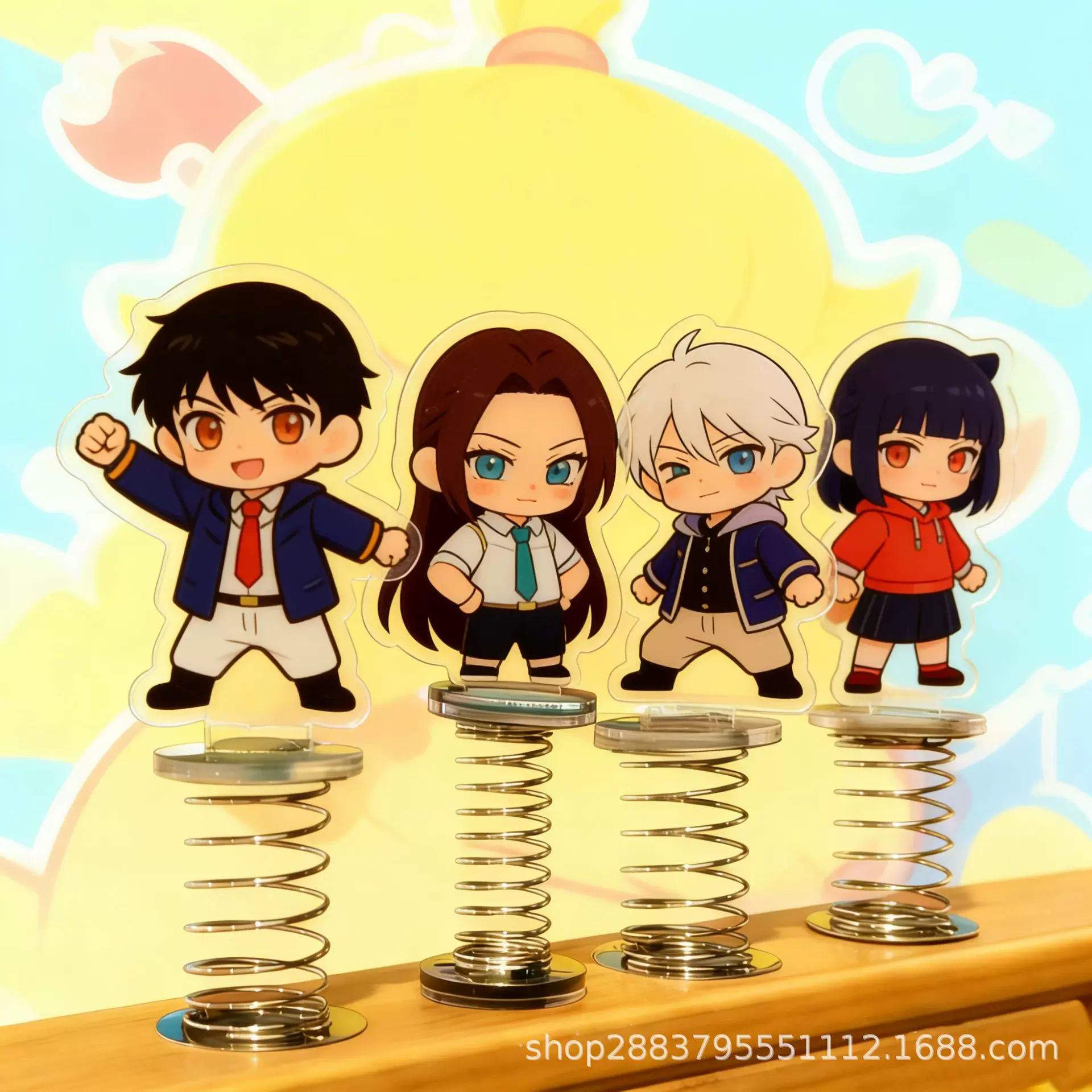 弹簧摇摇乐亚克力立牌定制Q版动物卡通明星周边动漫车载装饰摆件