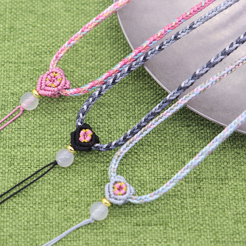 翡翠ファッション蜜蝋ロープジュエリー DIY ホルターロープ 2.5 ミリメートルセクション染めゴールドペンダント手作りペンダントロープ|undefined