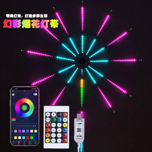 跨境USB烟花灯5V LED幻彩音乐声控灯带APP控制节日 装饰RGB氛围灯