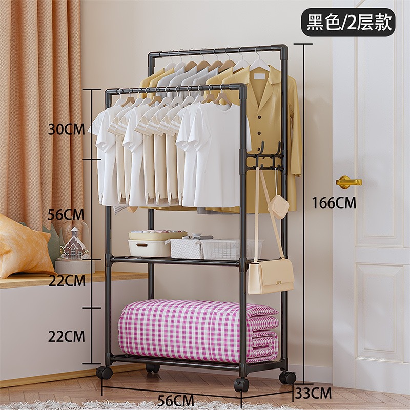 2겹 - 검정색 [이중봉 + 후크 4개]