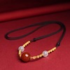 Onyx necklace, woven bracelet handmade, pendant for beloved, Birthday gift