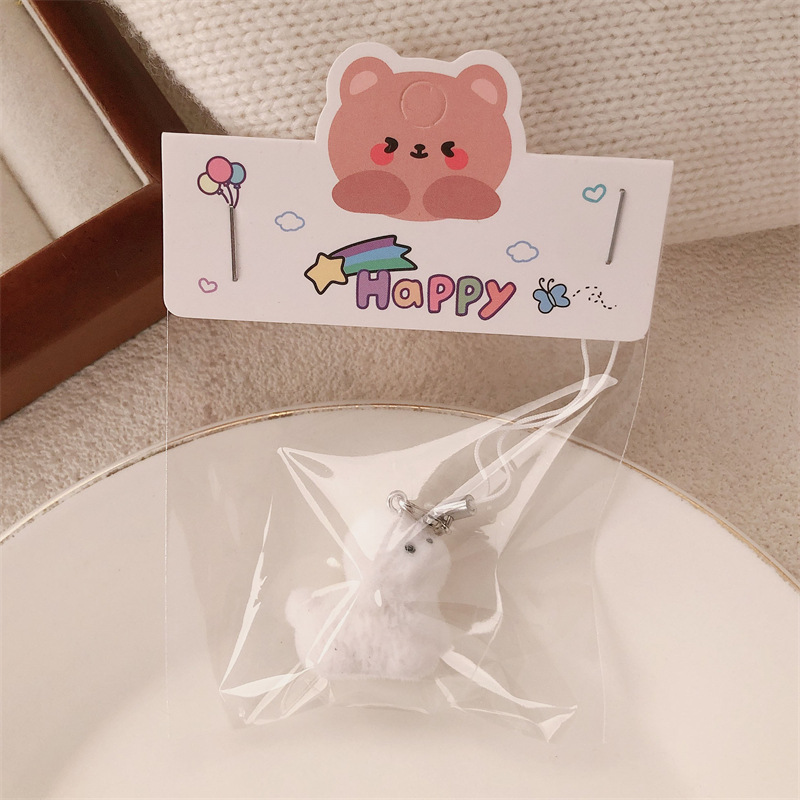 Colgante de oso de resina flocada mini lindo colgante de cachorro tridimensional bolso de teléfono móvil llavero accesorios de decoración