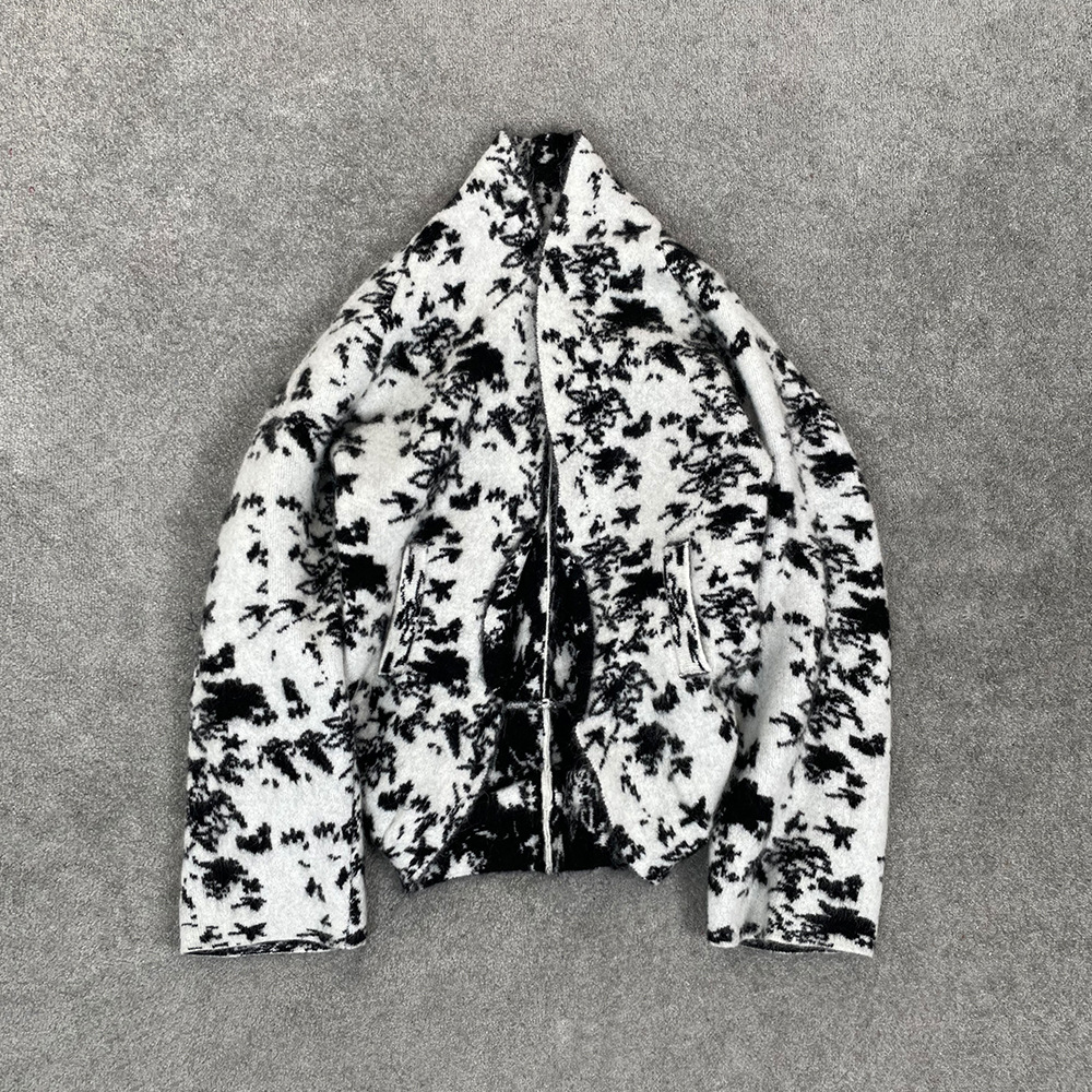 "Pello de oveja de caballo de hipocampo" 25 principios de primavera Jacquard chaqueta de chaleco de moda femenina perfilado chaqueta suelta