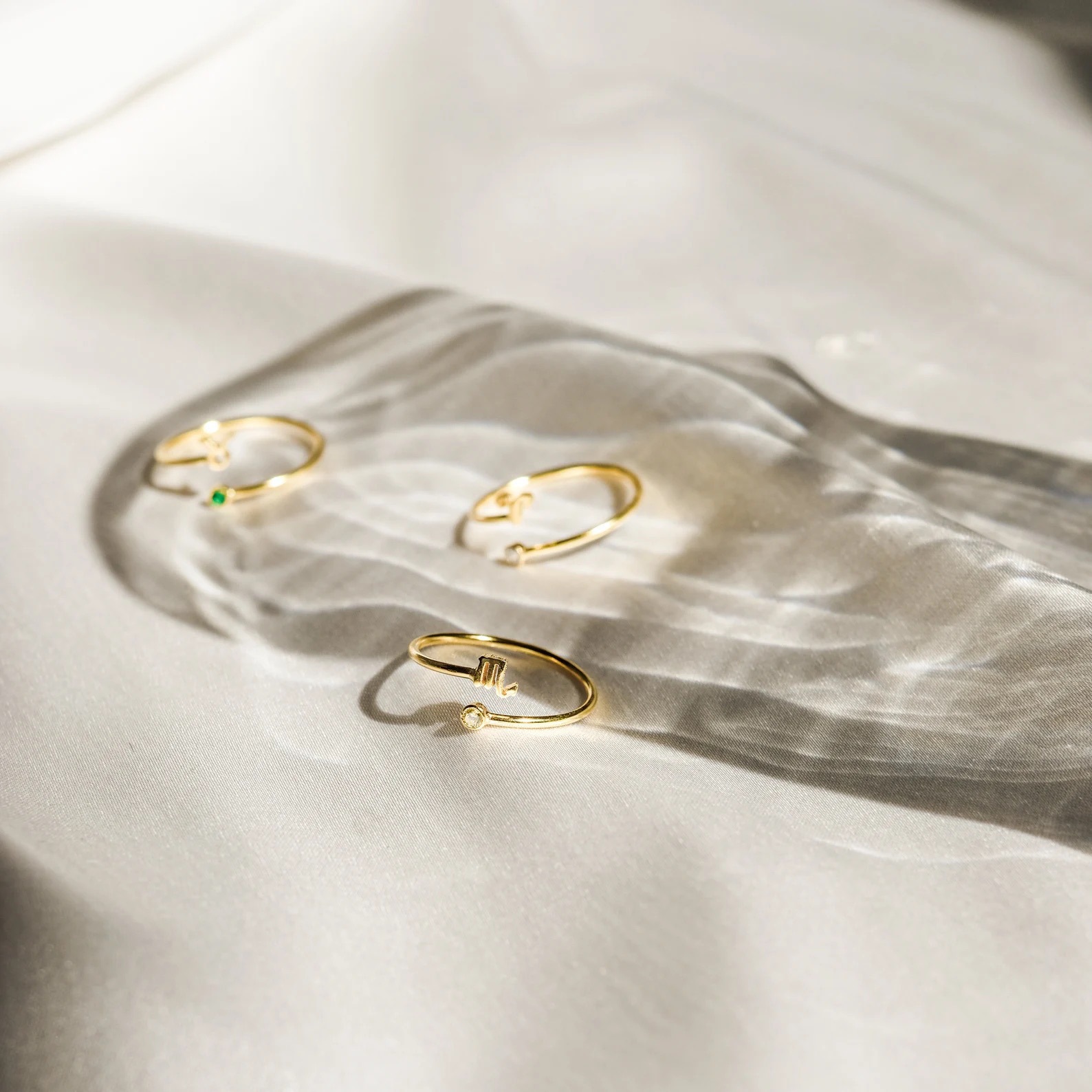 Simple Style Constellation Copper Plating Zircon Open Ring 1 Piece