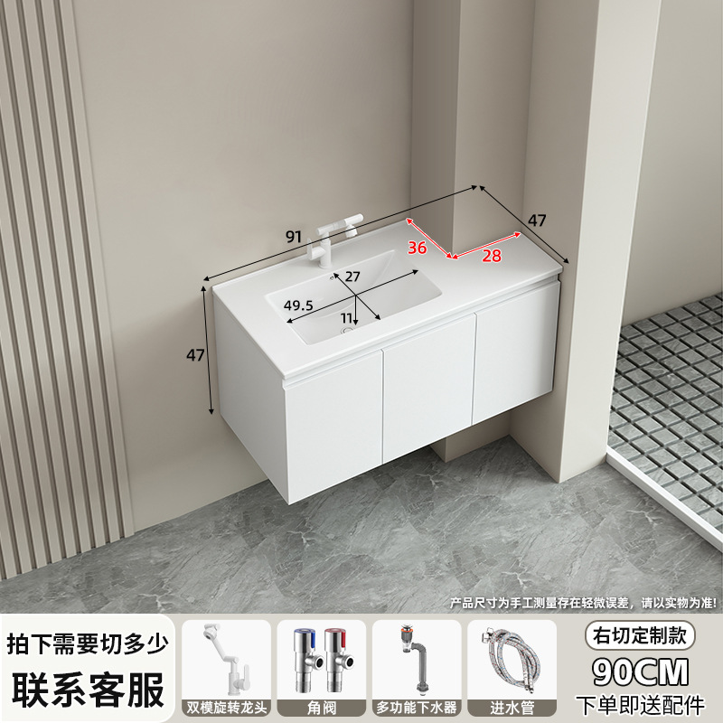 Ángulo cortado panal de abeja gabinete de baño cerámica integral lavabo de forma especial tamaño de inodoro envase lavabo de columna de tubo