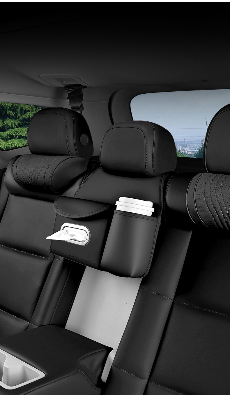Car tissue box, seat back tissue holder, water cup holder, hanging car tissue cover, multifunctional storage