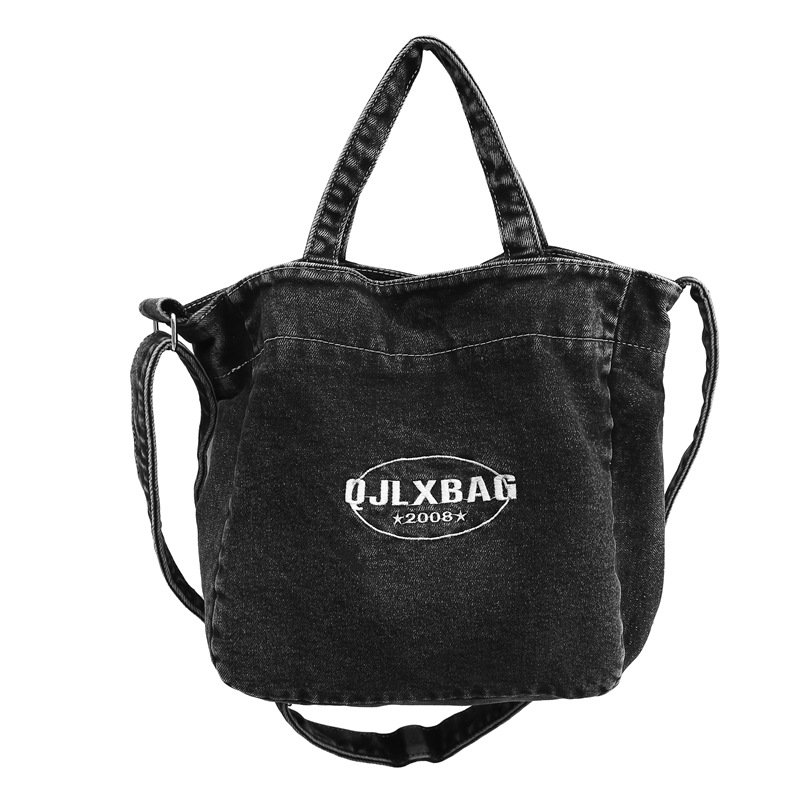 Bolso de hombro de mezclilla de gran capacidad para mujer 2024 nuevo bolso de arte para estudiantes universitarios casuales