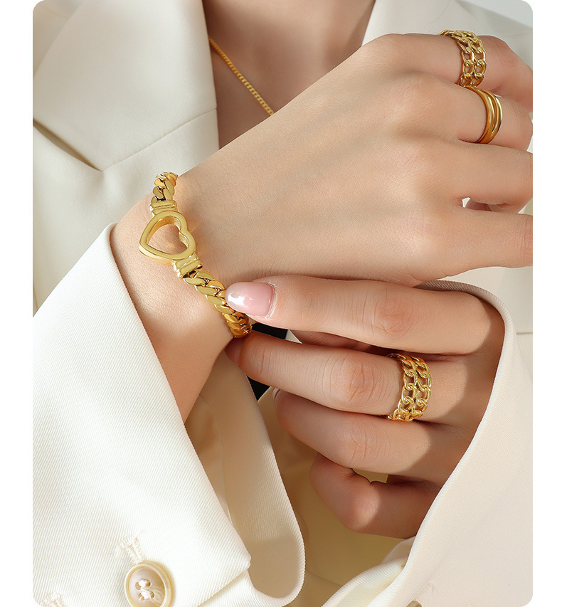 Simple Style Solid Color Titanium Steel Chain Bracelets 1 Piece