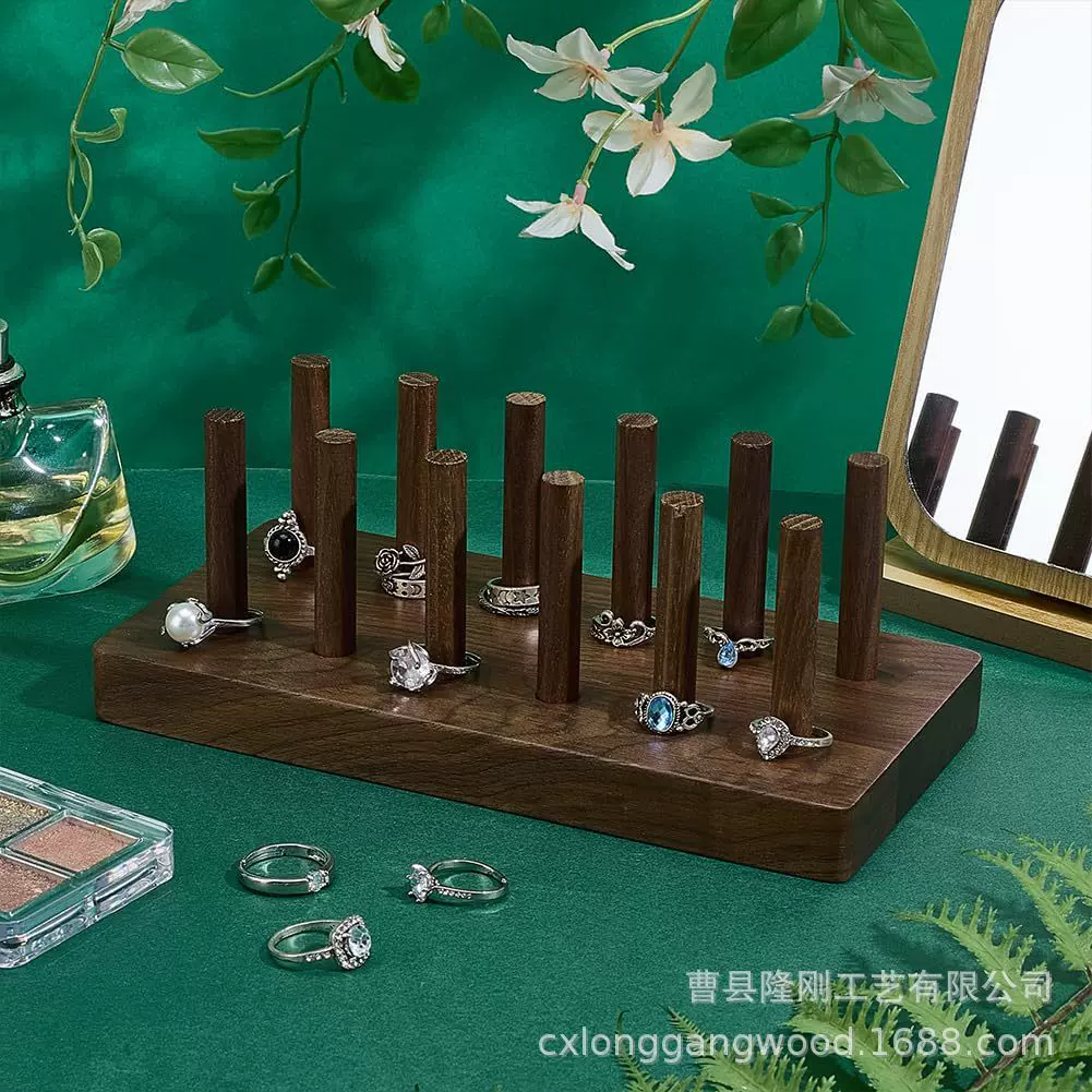 木质置物架桌面戒指手镯收纳整理架直播摆摊饰品陈列架实木首饰架