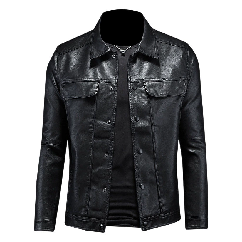 2023 осенне-зимняя новая мужская кожаная мотоциклетная куртка с лацканами Slim-Fit, модная мужская 8117