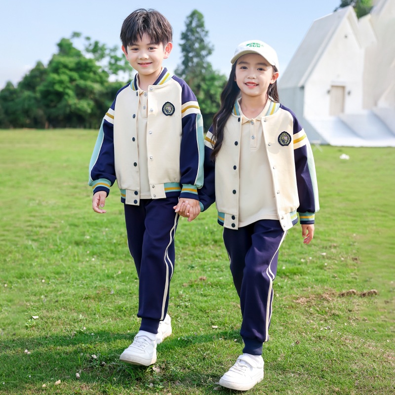 班服小學生校服春秋裝三件套運動會春季套裝夏季幼兒園園服春秋裝