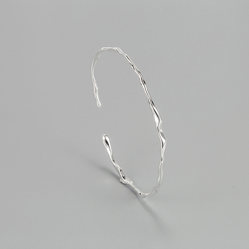 Simple Style Geometric Sterling Silver Polishing Bangle 1 Piece