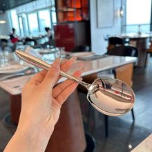 酒店公用勺子加厚不锈钢大码分菜勺大号餐厅长柄大公勺食堂分餐匙