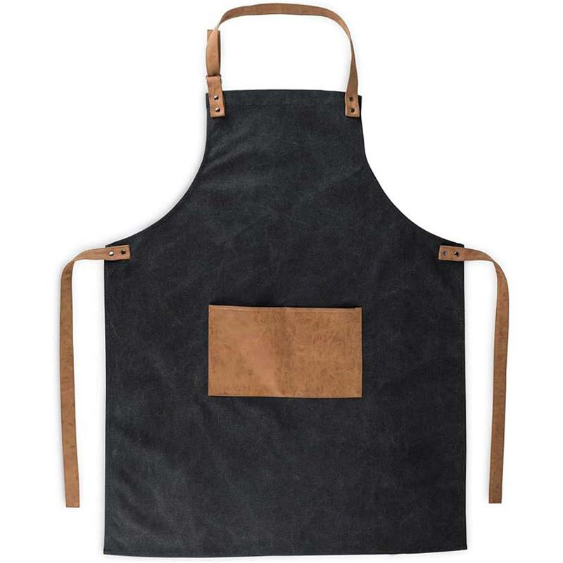 Transfronterizos Amazon delantal de lona personalizado logotipo bolsillo colgante barbacoa ropa de trabajo delantal de cocina doméstica