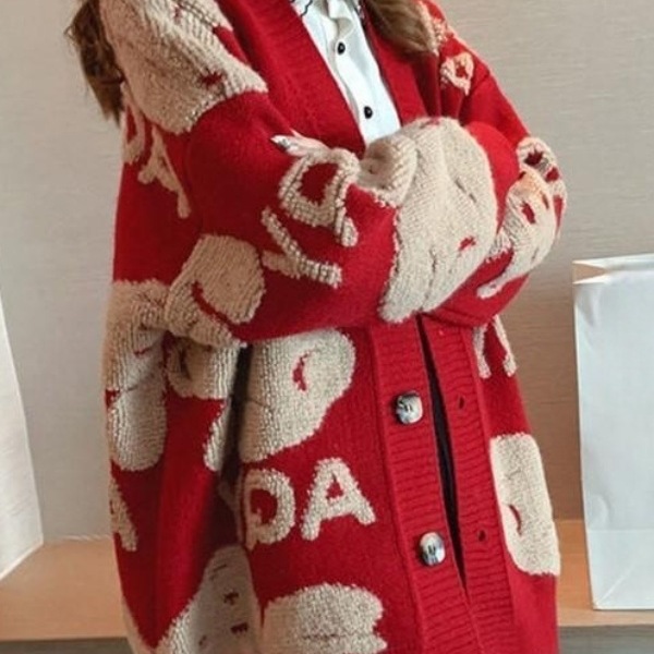 毛衣外套秋季女装2025新款潮慵懒ins韩版宽松大码针织开衫加厚潮