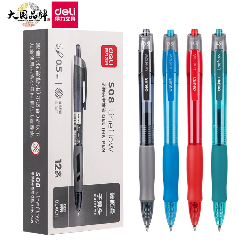 S08 нажмите на нейтральную ручку Черная пуля 0,5 мм ручка для подписи синяя студенческая ручка для воды чернила синий рецепт ручка