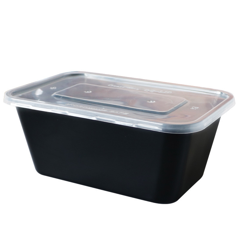 Caja de comidas de plástico rectangular Caja cuadrada transparente desechable 1000ml Caja cuadrada de embalaje para llevar Caja de comida rápida de alta calidad