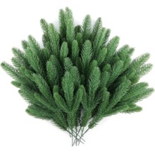 仿真松针 跨境专供圣诞节气氛布置绿植装饰圣诞树配件人造PE塑料