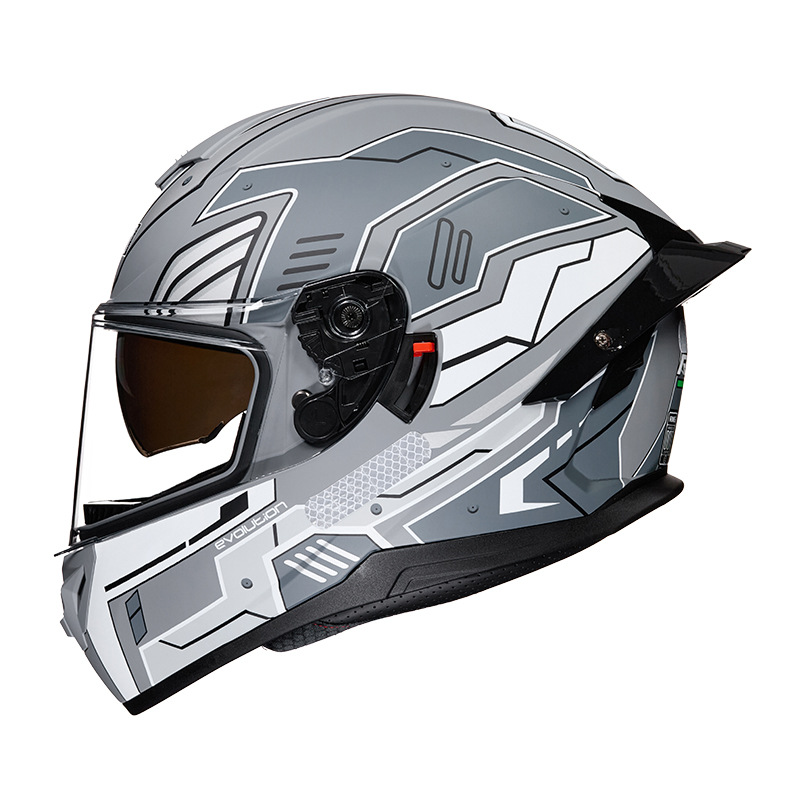 [Personalizado] casco de motocicleta casco de locomotora doble lente gran cola auriculares Bluetooth casco de motocicleta